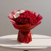 Red Rose Bouquet with White Orchid Accent