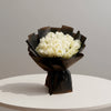 Ivory Luxe – 25 White Roses in Black Wrap
