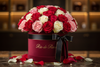 luxurios flower box with rio de roses on it
